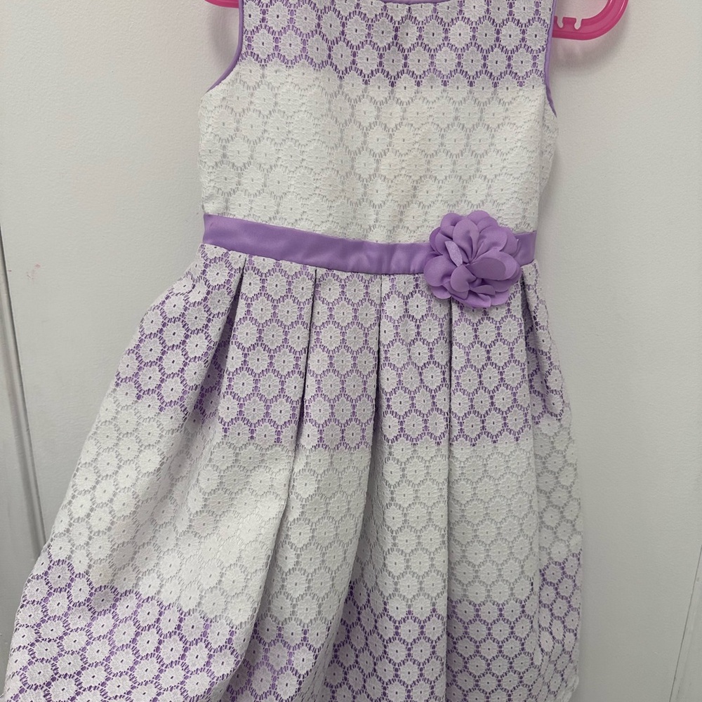 Jona Michelle Purple and White Lace Dress